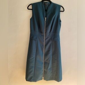Wool Teal Sleeveless Dress, Lafayette 148 sz. 4
